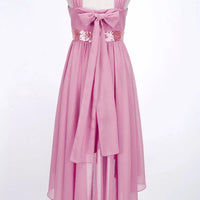Children Flower Girls Dress Elegant Chiffon Princess Wedding Birthday Formal Party Dress Sleeveless Sequin Hi-low Maxi Gown Natalia Home Fashion    Natalia Home Fashion