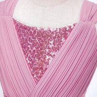 Children Flower Girls Dress Elegant Chiffon Princess Wedding Birthday Formal Party Dress Sleeveless Sequin Hi-low Maxi Gown Natalia Home Fashion    Natalia Home Fashion