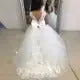 Cute Flower Girl Dresses for Wedding Big Bow Appliques Long Little Pageant Gowns Girls First Communion Gowns for Weddings Natalia Home Fashion    Natalia Home Fashion