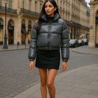 Winter Jacket Women Oversized Puffy Shiny Bubble Coat Solid Cotton Padded Coat Warm Waterproof Parka Female Outerwear - Natalia Home Fashion