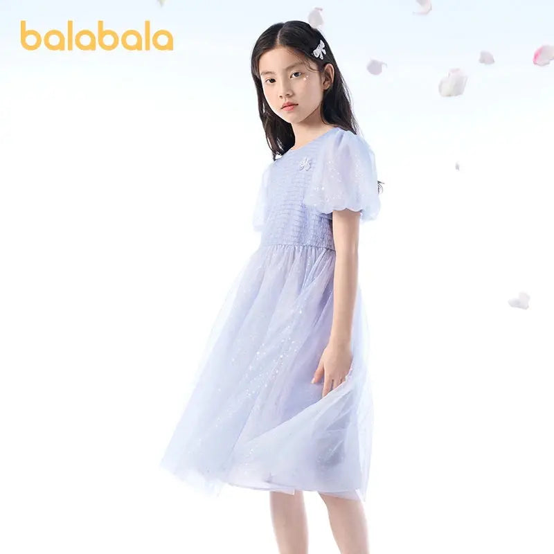 Dress Girls Children Dress New Style Preteen Mesh Skirt Sweet Bubble Sleeves Natalia Home Fashion    Natalia Home Fashion