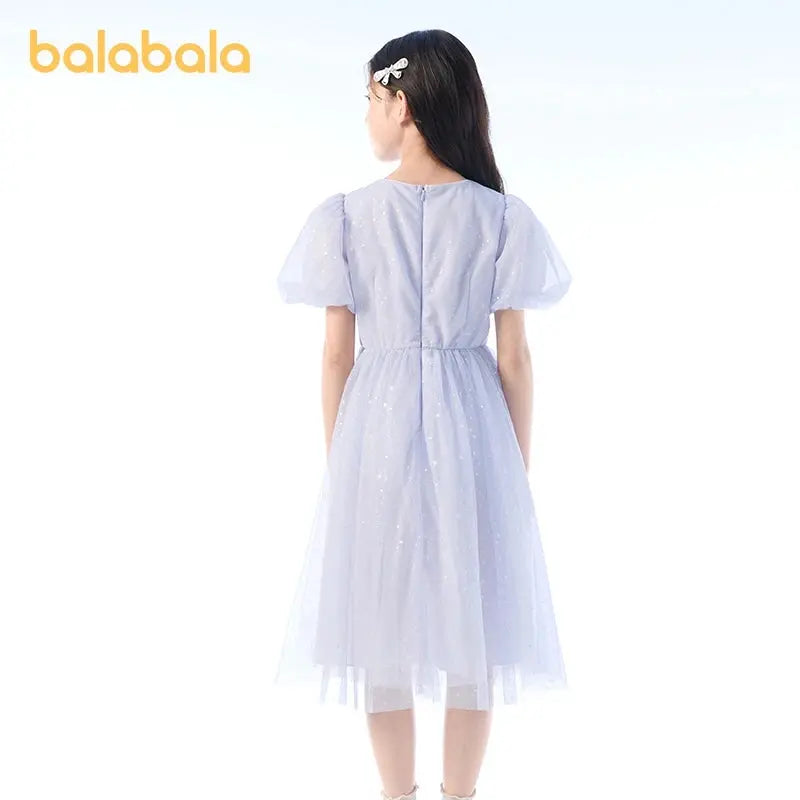 Dress Girls Children Dress New Style Preteen Mesh Skirt Sweet Bubble Sleeves Natalia Home Fashion    Natalia Home Fashion