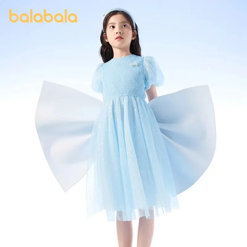 Dress Girls Children Dress New Style Preteen Mesh Skirt Sweet Bubble Sleeves Natalia Home Fashion    Natalia Home Fashion