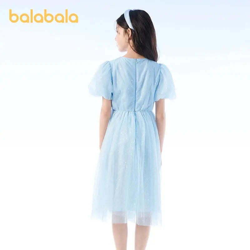 Dress Girls Children Dress New Style Preteen Mesh Skirt Sweet Bubble Sleeves Natalia Home Fashion    Natalia Home Fashion