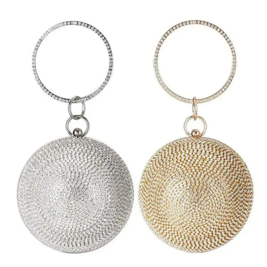 Exquisite Cute Round Pearl Rhinestone Dinner Party Small Mini Purse Women Clutch bag Wedding Evening bags My Store