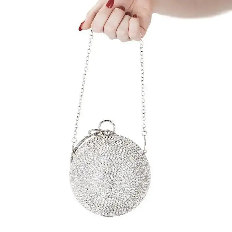 Exquisite Cute Round Pearl Rhinestone Dinner Party Small Mini Purse Women Clutch bag Wedding Evening bags My Store