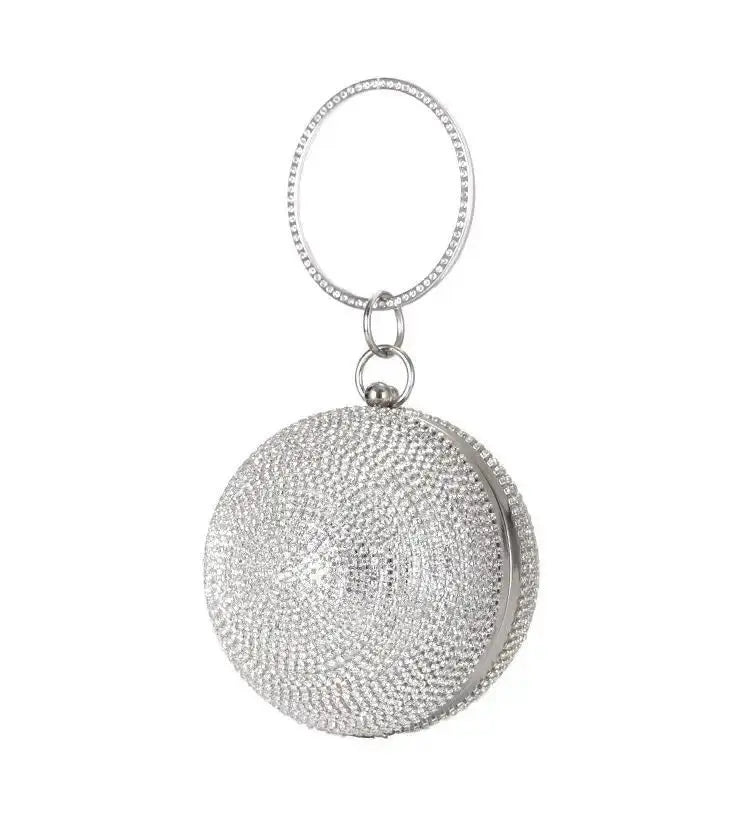 Exquisite Cute Round Pearl Rhinestone Dinner Party Small Mini Purse Women Clutch bag Wedding Evening bags My Store