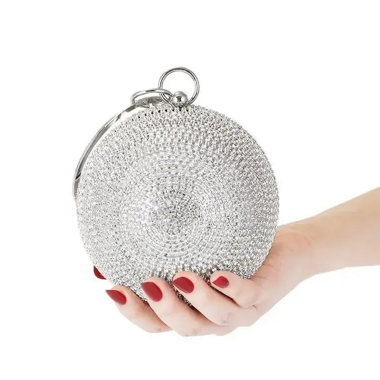 Exquisite Cute Round Pearl Rhinestone Dinner Party Small Mini Purse Women Clutch bag Wedding Evening bags My Store