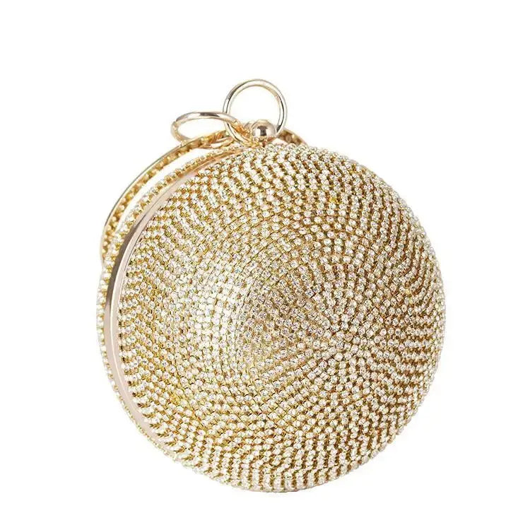 Exquisite Cute Round Pearl Rhinestone Dinner Party Small Mini Purse Women Clutch bag Wedding Evening bags My Store