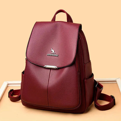 Fashion Casual Luxury Multifunction Fashion Backpack For Women PU Leather Shoulder Bag Teenager School Backpack for woman My Store Bags   Natalia Home Fashion