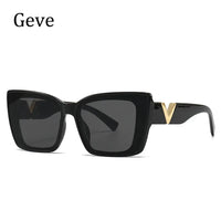 Fashion Elegant Cat Eye Sunglasses  Vintage Luxury Brand Designer Black Oversized Ladies Sunglasses Square Eyewear Natalia Home Fashion    Natalia Home Fashion