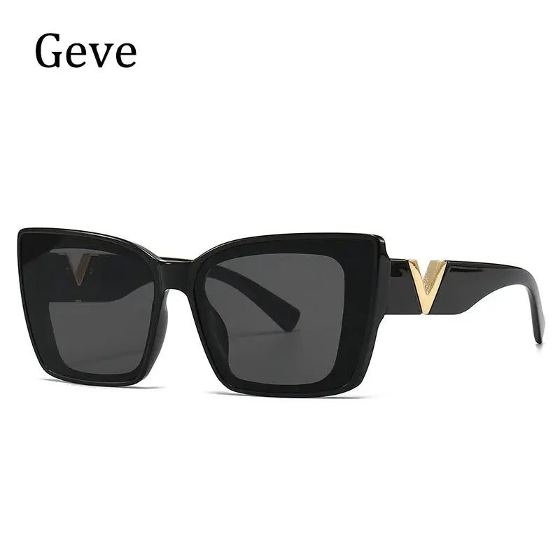Fashion Elegant Cat Eye Sunglasses  Vintage Luxury Brand Designer Black Oversized Ladies Sunglasses Square Eyewear Natalia Home Fashion    Natalia Home Fashion
