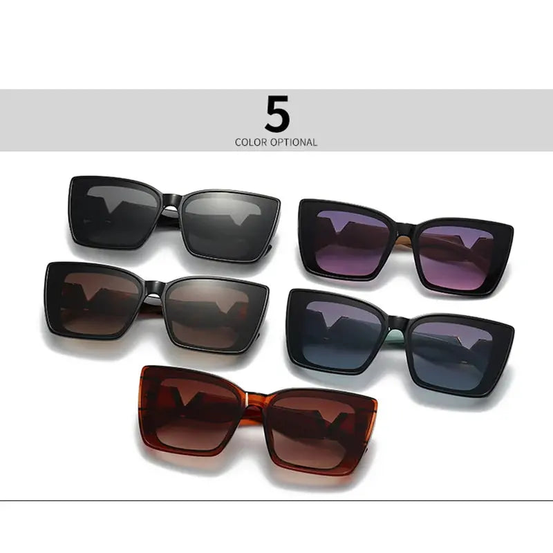 Fashion Elegant Cat Eye Sunglasses  Vintage Luxury Brand Designer Black Oversized Ladies Sunglasses Square Eyewear Natalia Home Fashion    Natalia Home Fashion