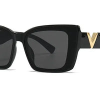 Fashion Elegant Cat Eye Sunglasses  Vintage Luxury Brand Designer Black Oversized Ladies Sunglasses Square Eyewear Natalia Home Fashion   Black-Gray Natalia Home Fashion