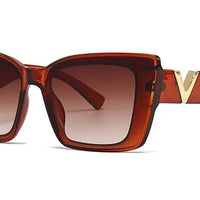 Fashion Elegant Cat Eye Sunglasses  Vintage Luxury Brand Designer Black Oversized Ladies Sunglasses Square Eyewear Natalia Home Fashion   Tea-Tea Natalia Home Fashion