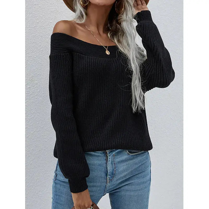 Fashion Fall Winter Oversized Sueter Mujer Long Off Shoulder Top Knitwear Jumper Women Sweater My Store