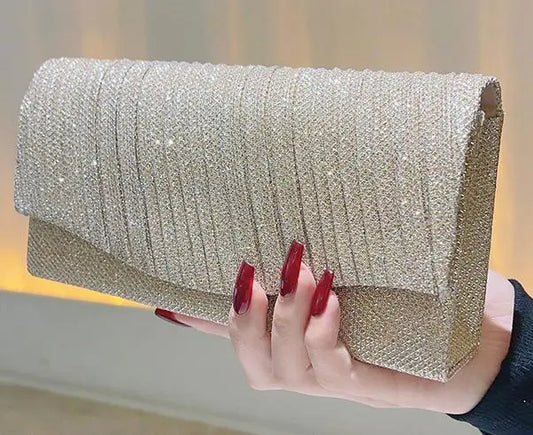 Fashion Shell Shape Evening Bags Metallic Chains Ruffles Elegant Sling Bags For Women Messenger Shoulder Bags My Store