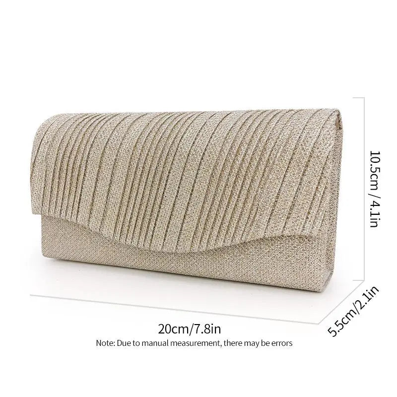 Fashion Shell Shape Evening Bags Metallic Chains Ruffles Elegant Sling Bags For Women Messenger Shoulder Bags My Store