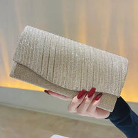 Fashion Shell Shape Evening Bags Metallic Chains Ruffles Elegant Sling Bags For Women Messenger Shoulder Bags My Store