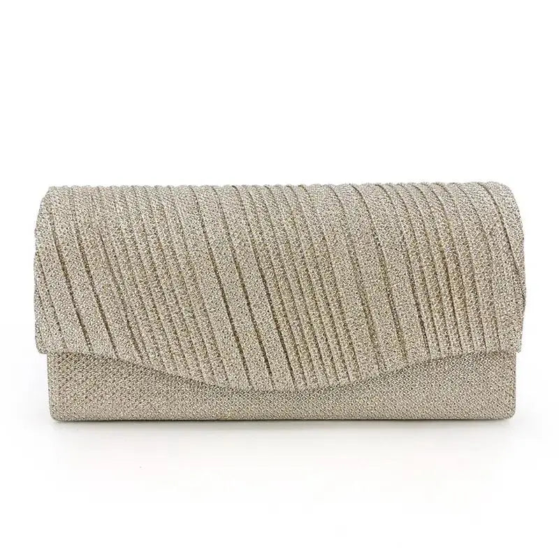 Fashion Shell Shape Evening Bags Metallic Chains Ruffles Elegant Sling Bags For Women Messenger Shoulder Bags My Store