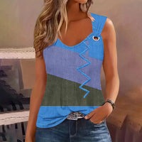 Fashion Stripe Print T Shirt For Women Tank Top Femme Summer Sleeveless T-shirt Casual T shirt Women Tops Natalia Home Fashion    Natalia Home Fashion