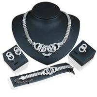 Fashion five-ring suit necklace earrings bracelet ring four-piece set retro bride photo gift Natalia Home Fashion    Natalia Home Fashion
