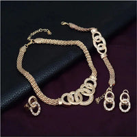 Fashion five-ring suit necklace earrings bracelet ring four-piece set retro bride photo gift Natalia Home Fashion    Natalia Home Fashion