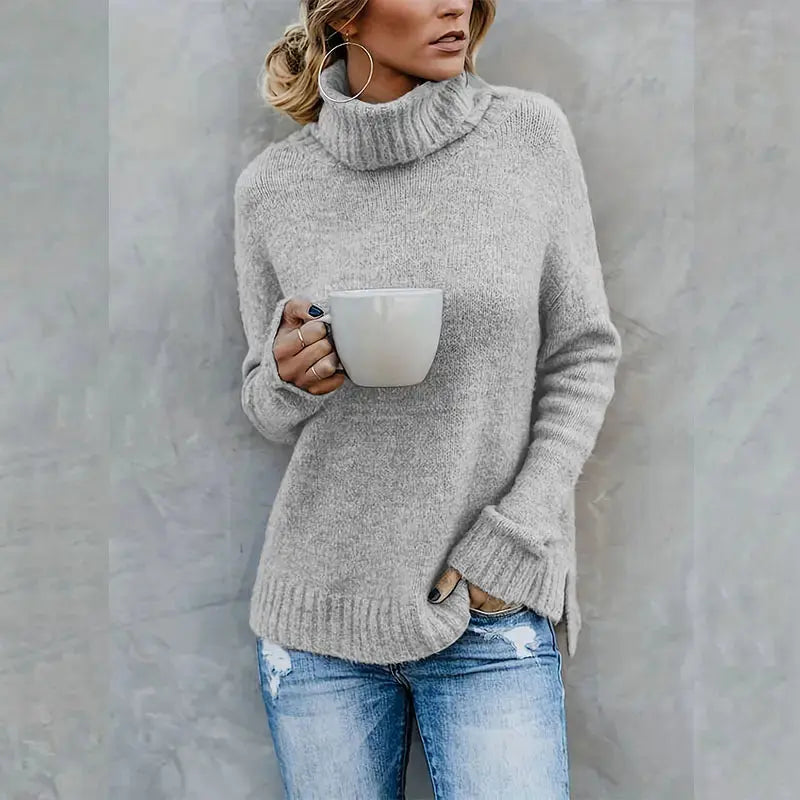 Female Knitwear Solid Color Long Sleeve Tops Knitted Women Sweater My Store