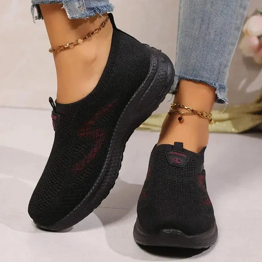 Female  Mesh Women's Vulcanize Shoes Outdoor Women Sneakers Mixed Color Round Toe Low Heel Slip on Ladies Casual Shoes Natalia Home Fashion    Natalia Home Fashion