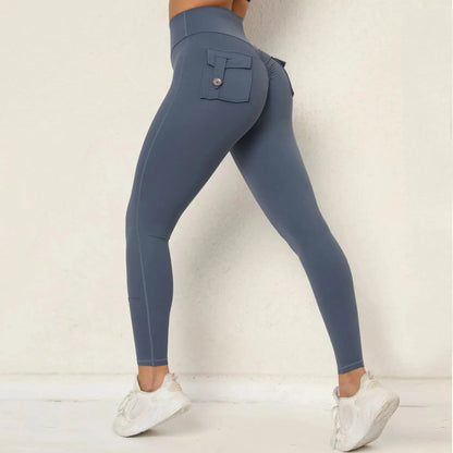 Fitness Leggings Women Yoga Pants Pocket High Waist Push Up Sport Leggings Women Super Stretchy Gym Workout Tights Running Pants Natalia Home Fashion    Natalia Home Fashion