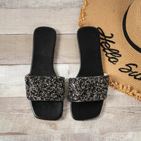 Flat Slippers for Women Designer  Rhinestone Flip-flops Ladies Fashion Casual Sequin Slipper Shoes Woman Natalia Home Fashion    Natalia Home Fashion