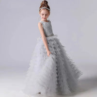 Flower Girl Dresses Tulle Appliques Tiered Long Skirt Sleeveless For Wedding Birthday Party Banquet Princess Gowns Natalia Home Fashion    Natalia Home Fashion