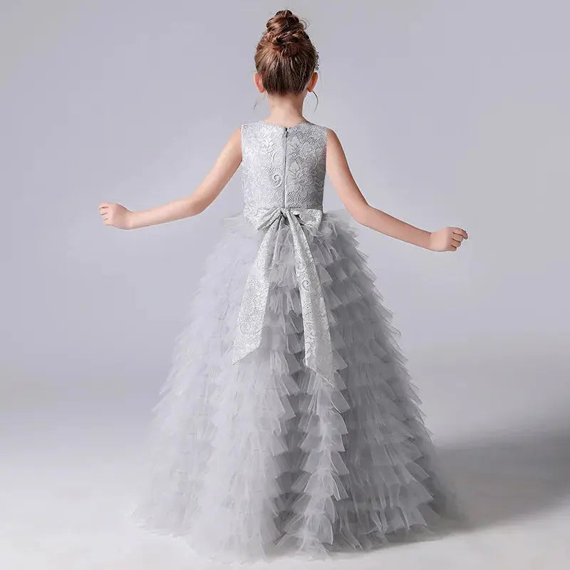 Flower Girl Dresses Tulle Appliques Tiered Long Skirt Sleeveless For Wedding Birthday Party Banquet Princess Gowns Natalia Home Fashion    Natalia Home Fashion