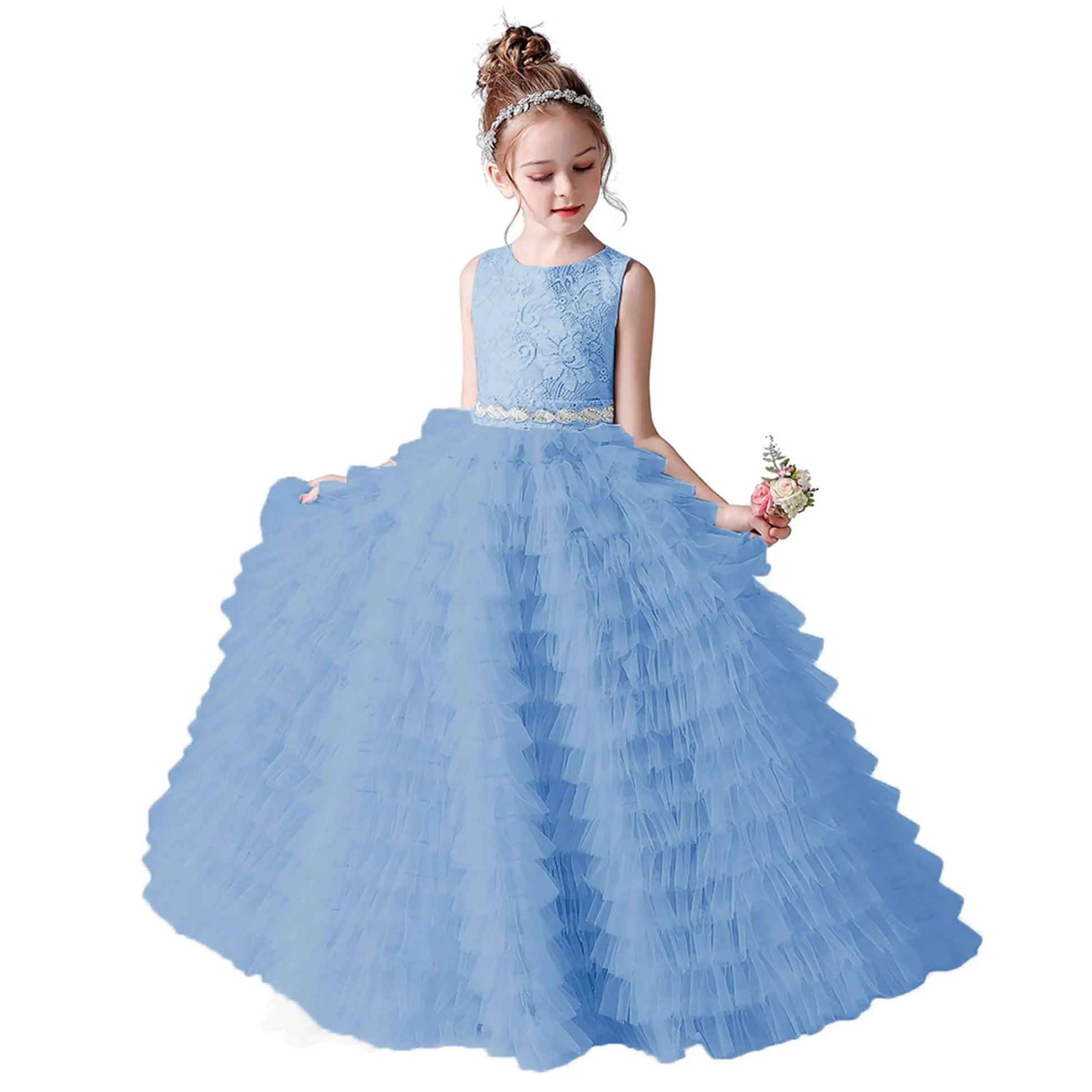 Flower Girl Dresses Tulle Appliques Tiered Long Skirt Sleeveless For Wedding Birthday Party Banquet Princess Gowns Natalia Home Fashion   Baby-Blue-Child-8 Natalia Home Fashion