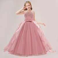 Flower Girls Bridesmaid Dresses For Wedding Party Gown Elegant Kids Trailing White Formal Evening Dress Long Princess Vestidos Natalia Home Fashion    Natalia Home Fashion