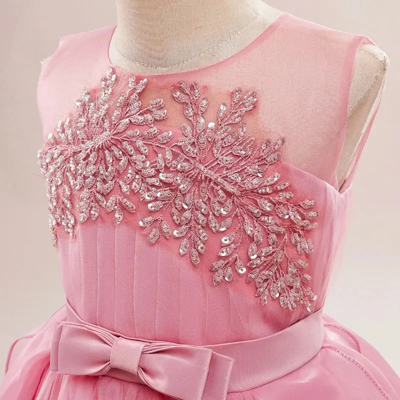 Flower Girls Bridesmaid Dresses For Wedding Party Gown Elegant Kids Trailing White Formal Evening Dress Long Princess Vestidos Natalia Home Fashion    Natalia Home Fashion