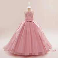 Flower Girls Bridesmaid Dresses For Wedding Party Gown Elegant Kids Trailing White Formal Evening Dress Long Princess Vestidos Natalia Home Fashion   dark-pink-13-14T-170 Natalia Home Fashion