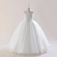 Flower Girls Bridesmaid Dresses For Wedding Party Gown Elegant Kids Trailing White Formal Evening Dress Long Princess Vestidos Natalia Home Fashion   white-11-12T-160 Natalia Home Fashion