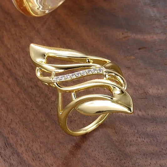 Geometric Shaped Finger Ring for Women Luxury Wedding Band Accessory Hollow Out Modern Fashion Design New Jewelry Natalia Home Fashion    Natalia Home Fashion