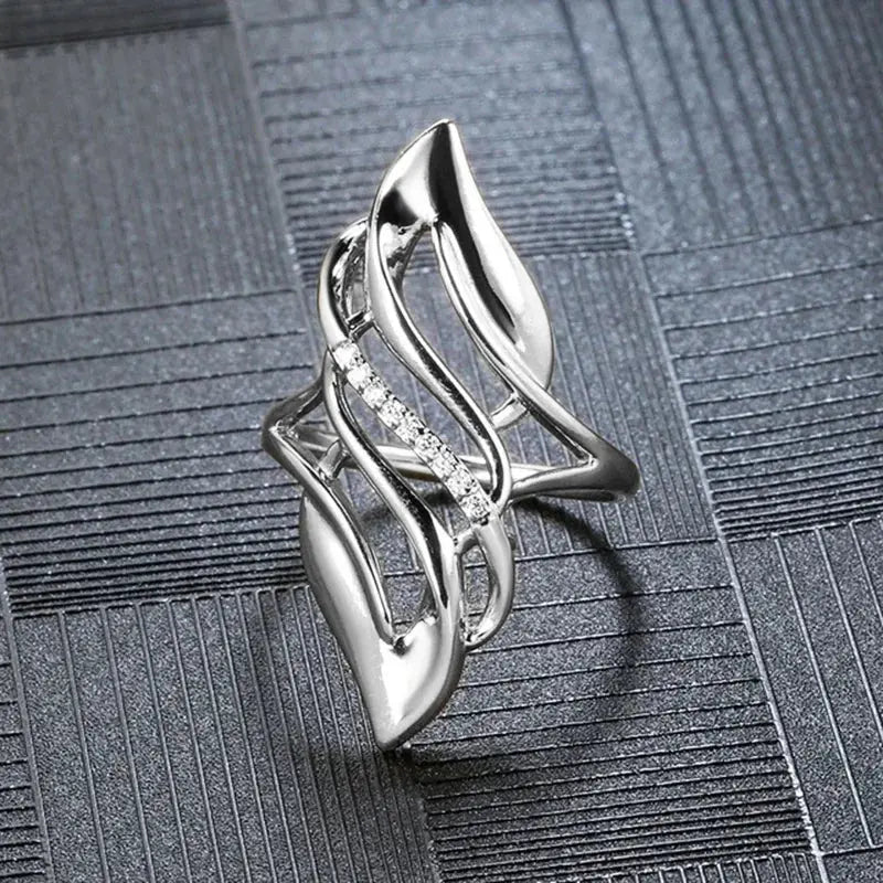 Geometric Shaped Finger Ring for Women Luxury Wedding Band Accessory Hollow Out Modern Fashion Design New Jewelry Natalia Home Fashion    Natalia Home Fashion