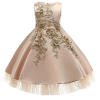 Girl Party Dress Kids Clothes For Girls Princess Elegant Clothes Luxury Gown Embroidery Pageant  Dress Natalia Home Fashion   Champagne-110-3-4years Natalia Home Fashion