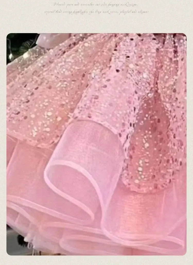Girl's dresses for formal occasions Big Bow and Fluffy Ballet Performance prom dress Birthday Girl's Princess Dress Natalia Home Fashion    Natalia Home Fashion