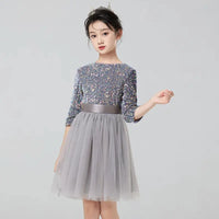 Girls Princess Breathable Shining Evening Dress Children Birthday Photography Wear Kids Piano Party Prom Performance Costume Natalia Home Fashion    Natalia Home Fashion