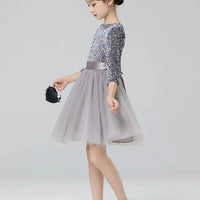 Girls Princess Breathable Shining Evening Dress Children Birthday Photography Wear Kids Piano Party Prom Performance Costume Natalia Home Fashion    Natalia Home Fashion