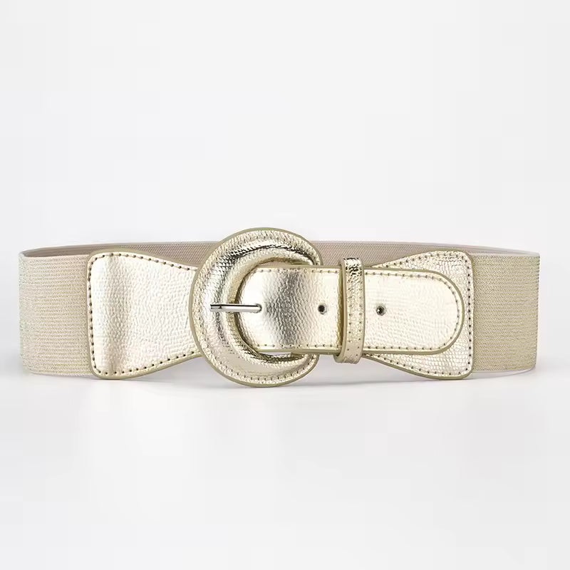Women Stretchy Wide Waist Belt Ladies Elastic Dress Cummerbund with Pin Buckle Stretch Fashion Cinch Belts