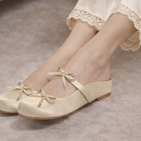 Ladies Slippers Bowknot Silks Satins Women Shoes Round Head Women Sandals Summer Shoes Women Slippers