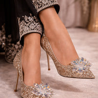 Princess Crystal Wedding Shoes Female Bridal Shoes Rhinestone High Heels