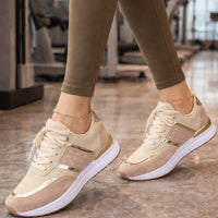 Women Sneakers Platform Shoes Leather Patchwork Casual Sport Shoes Ladies Outdoor Running Shoes