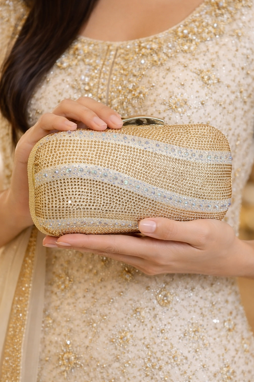 Luxury Rhinestone Clutch Bag for Women Elegant Evening Purse Fashion Crystal-Encrusted Handbag Party Shoulder Bags