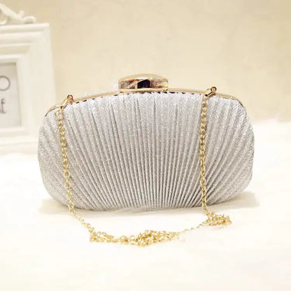 Golden Evening Clutch Women Bags Wedding Shiny Handbags bridal clutches Metal Bow Clutches Chain Shoulder Bag My Store Clutch's   Natalia Home Fashion
